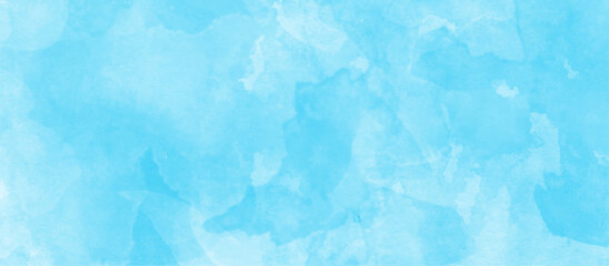 Obraz premium Hand painted abstract soft sky blue watercolor sky and clouds, Watercolor illustration art marble painting abstract blue color texture, Stain artistic vector used as being an element, design and card