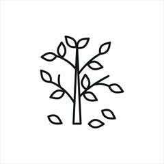 Falling leaves icon vector illustration. Autumn tree on isolated background. Fall sign concept.