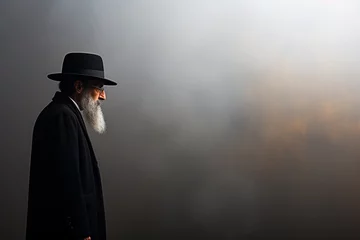 Foto op Plexiglas portrait of a jewish man with long beard, free space © Echelon IMG