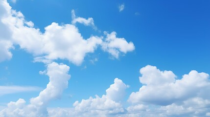 Naklejka na ściany i meble Blue sky and white cloud. clear skies and vivid clouds. generative AI