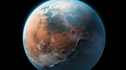 Naklejka premium background mars northern polar illustration nature light, space astronomy, travel snow background mars northern polar