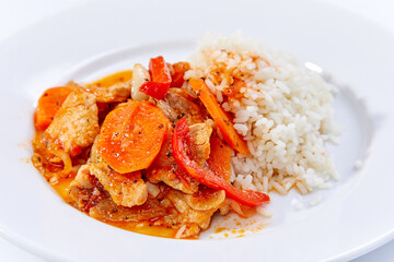 rice with vegetables and soy meat