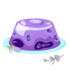 Naklejka premium Lavender jelly. Vector illustration isolated on white background