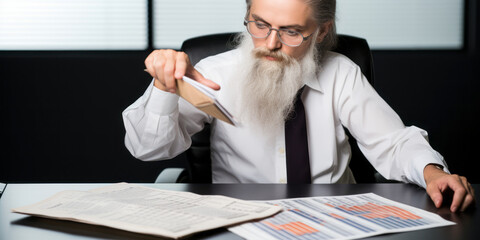 Fototapeta premium Ensuring Fiscal Precision: Portrait of a Meticulous Budget Analyst.