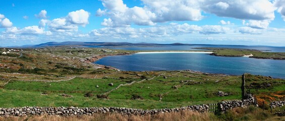 Rural Stone Fence By The Coast Of Dogs Bay; Roundstone, County Galway, Ireland