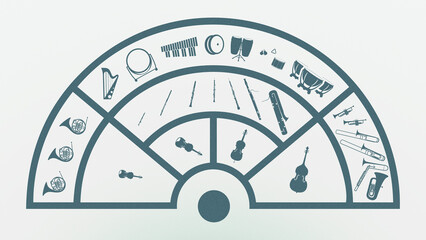 Orchestra Wallpaper - Seating Plan The Entire Orchestra - Turquoise Light © Daniel Edwards