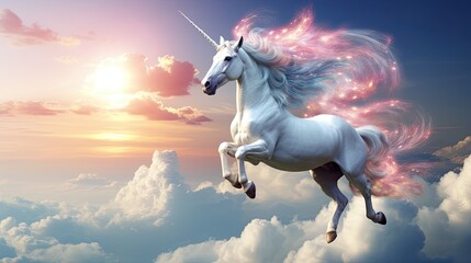 Obraz na płótnie Canvas Unicorn in sky