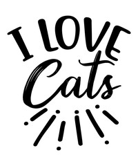 I Love Cats SVG Cut File