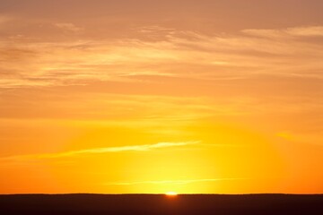 Sunrise Over The Level Horizon; Florida, United States Of America