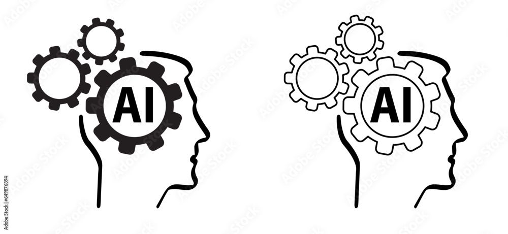 Poster artificial intelligence ai pictogram. technology related to artificial intelligence, computers and s