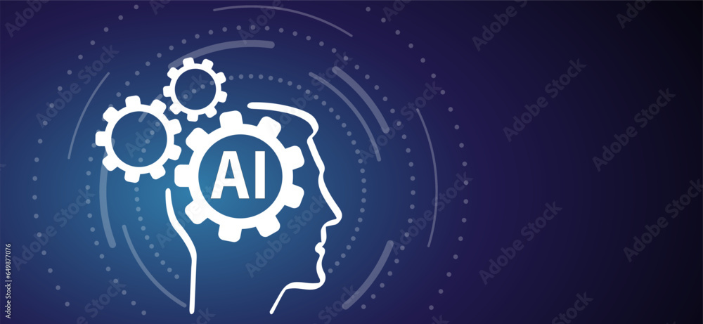 Poster artificial intelligence ai pictogram. technology related to artificial intelligence, computers and s