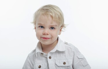 Portrait Of Blonde Toddler Boy