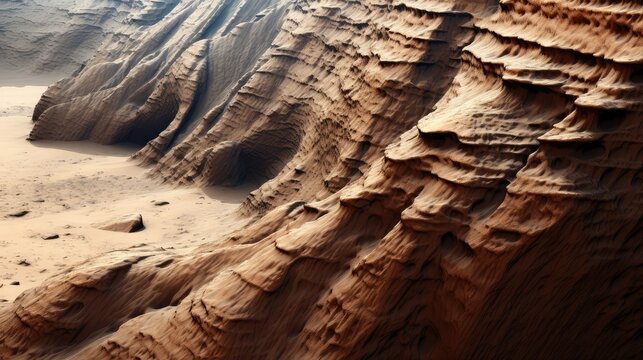 landscape mars yardangs narrow illustration science red, desert sand, space cosmos landscape mars yardangs narrow