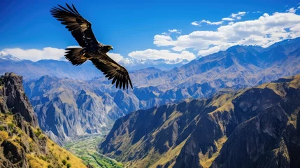 Stof per meter travel colca canyon canyon illustration nature mountain, andes arequipa, tourism deep travel colca canyon canyon © sevector