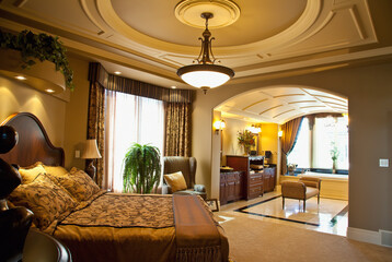 Luxurious Estate Home Master Bedroom And Ensuite; St. Albert, Alberta, Canada