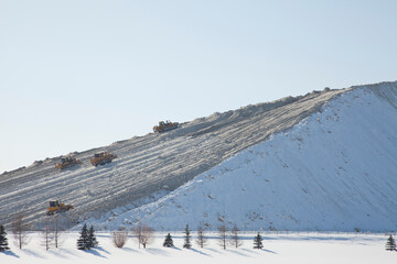 Fototapeta na wymiar Snow Storage Location; Edmonton, Alberta, Canada