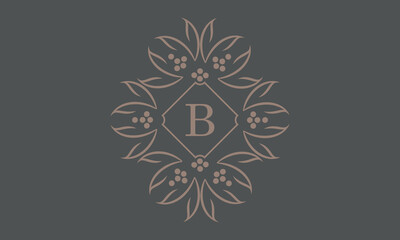 Vintage emblem. Letter B logo template. Vector monogram