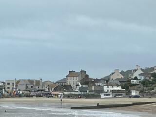 view of the beach in Lyme Regis Dorset England 