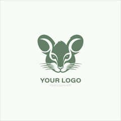The mouse logo is designed using a minimalist vector style and is black and white