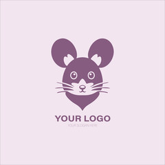 The mouse logo is designed using a minimalist vector style and is black and white