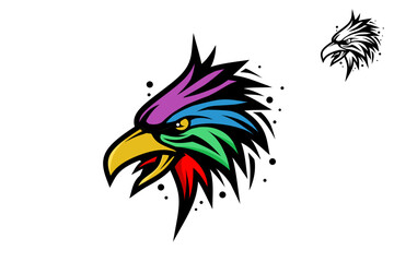 Beautiful colorful eagle head logo 
