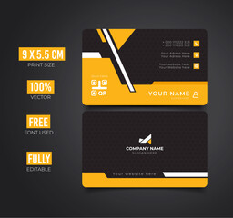 yellow and black creative modern name card and business card