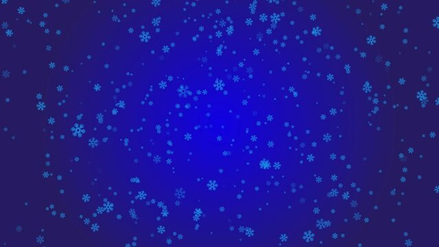 Isolated falling snow on radial blue gradient Screen