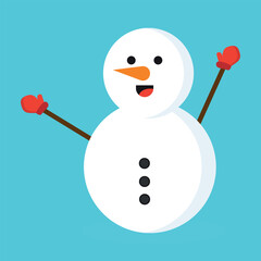 Color snowman. Vector on white background.