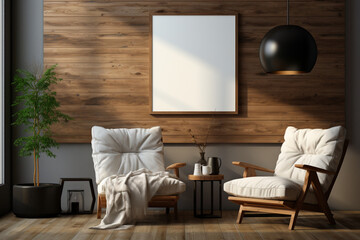 Mockup frame, modern living room