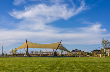 Winged Melody Park, a Recently opened public park in Aurora Highland, a newly constructed neighborhood in the Denver metro area, Colorado