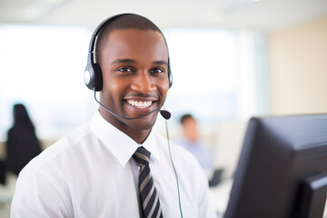Multi-ethnic customer service executive working