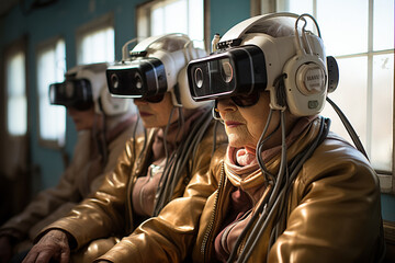 Seniors using virtual reality