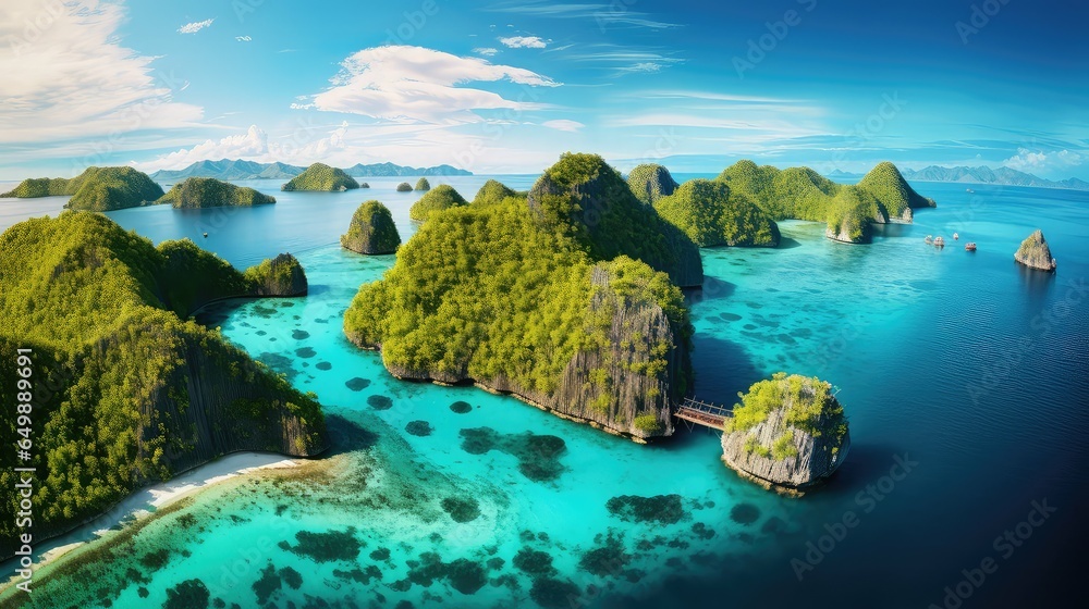 Wall mural travel philippine archipelago philippines illustration tropical palawan, island tourism, asia water 