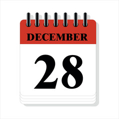 December 28 calendar date design