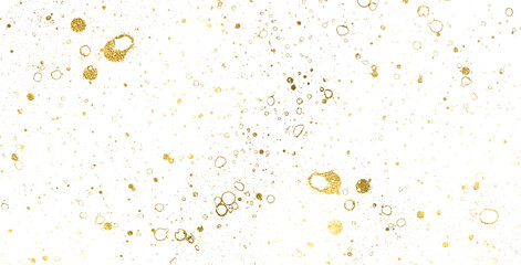 Gold sparkle splatter border . Gold Foil Frame Gold brush stroke on transparent background.