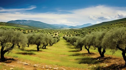 Foto op Canvas spain spanish olive groves illustration agriculture mediterranean, tree grove, food nature spain spanish olive groves © sevector