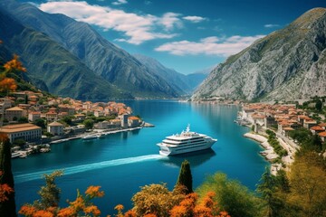 A stunning landscape of Kotor, Montenegro. Generative AI