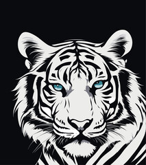 Head tiger black vector illustration
