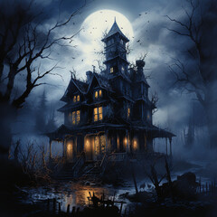 Fototapeta na wymiar haunted house