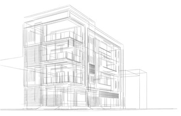 Modern architecture 3d illustration 3d rendering