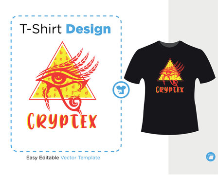 Cryptex secrets with egyptian eyes , vector illustration, ready for print on t-shirt