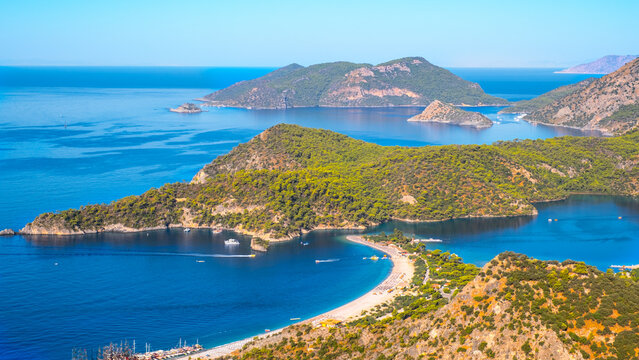 Fethiye, &Ouml;l&uuml;deniz and Belcekız beaches, sunrise, aegean sea, aegean coast of Turkey