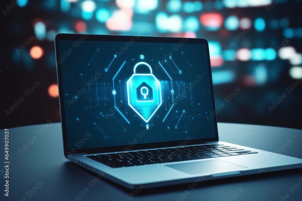 Poster Informative Computer security day data. Safe secure. Generate Ai