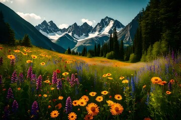 meadow in the mountains Created with AI