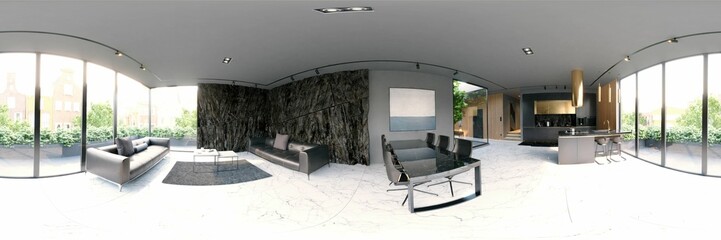 360 panorama of the living interior. © Victor zastol'skiy