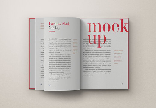 Open Hardcover Book Mockup