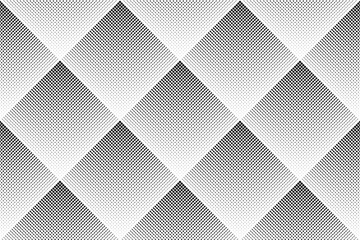 Seamless Geometric Checked Dots and Dashes Halftone Pattern. White Textured Background.