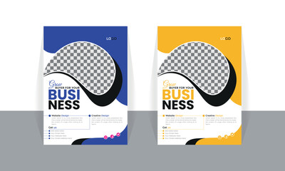 a4 flyer template, modern template, and modern design, perfect for creative professional business, marketing, business proposal, promotion, advertise, publication, cover page