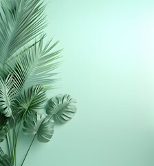 Green palms leaves background. 