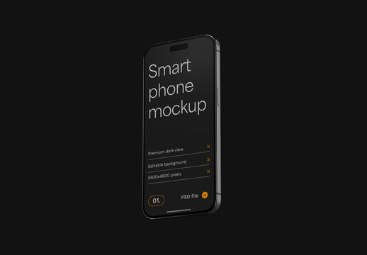Dark Titanium Smartphone Mockup